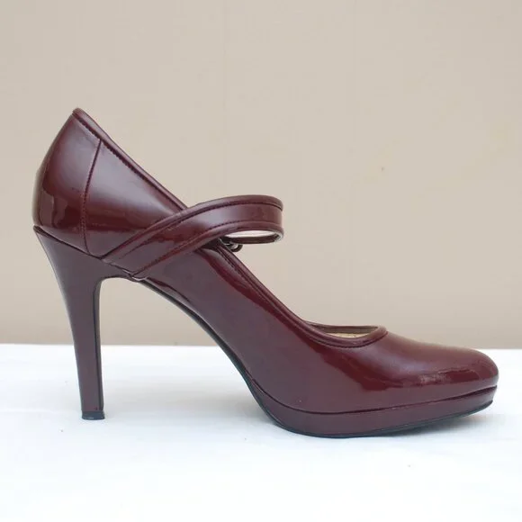 Calvin Klein Burgundy Mary Jane Heels - Picture 4 of 11